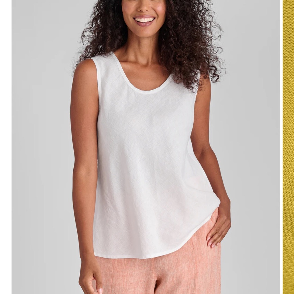New FLAX White Linen Fundamental Tank Top made in Lithuania